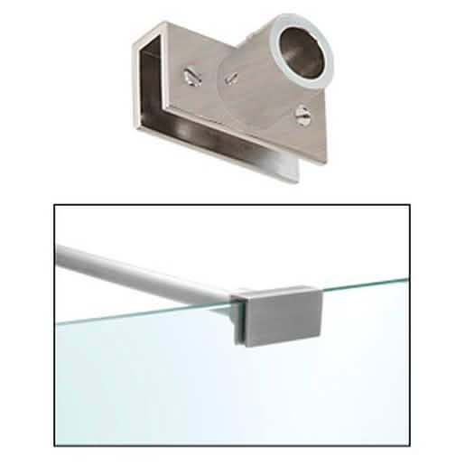 CRL Brushed Nickel Slim Line Glass Mount Fitting - Adjustable, Sleek Design for Modern Spa