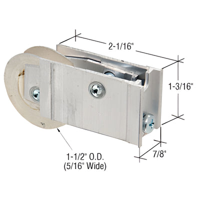 CRL 1-1/2" Steel Ball Bearing Sliding Glass Door Roller, 7/8" Housing