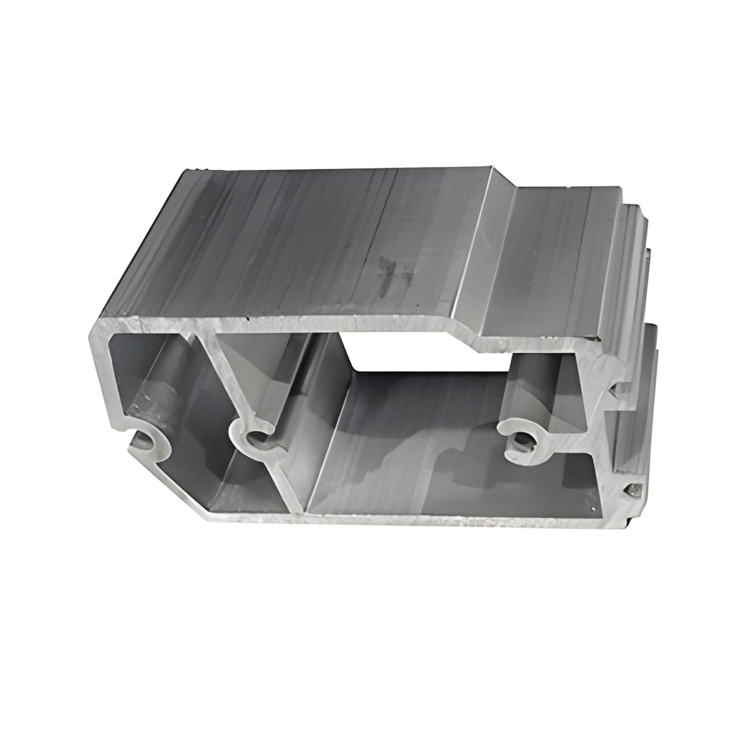 Mill-finish extruded aluminum curtainwall section with internal chambers, rectangular profile - SKU AP955