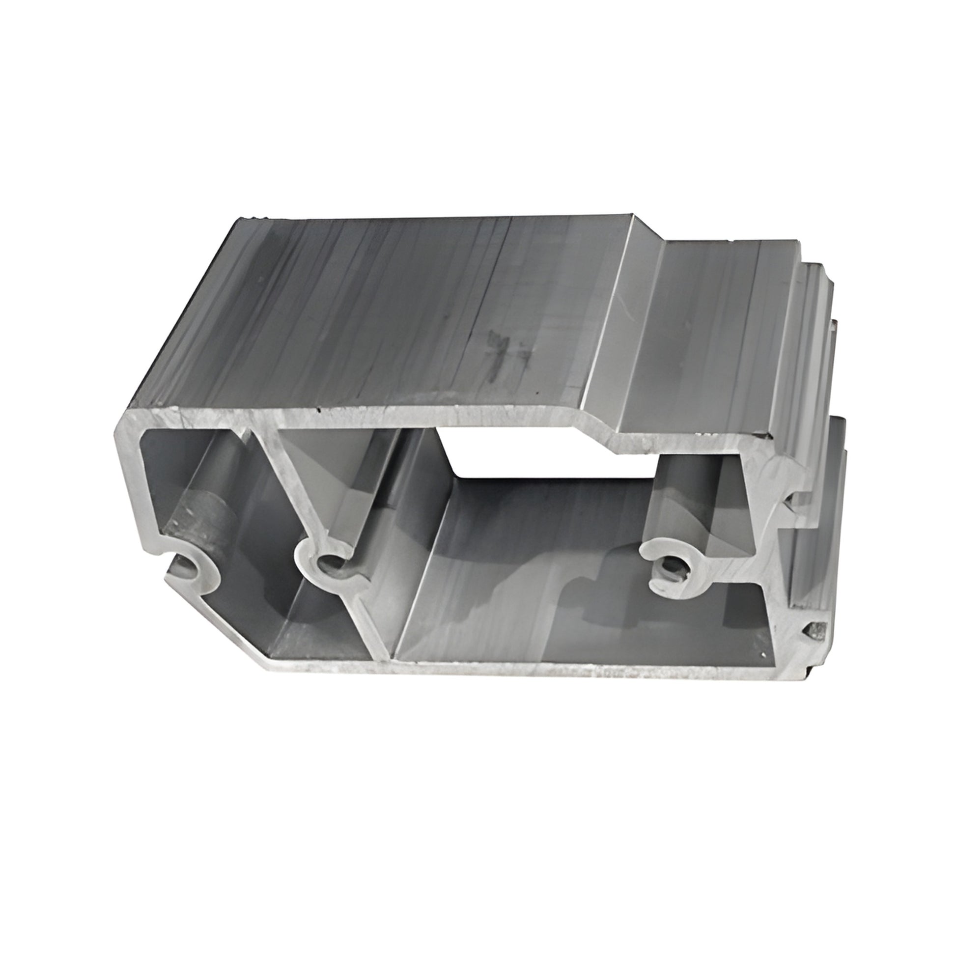 Mill-finish extruded aluminum curtainwall section with internal chambers, rectangular profile - SKU AP955