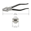 RD1935 forged steel glass pliers, 8-1/4 in length, 1 in flared machined jaws, chrome head with black handles