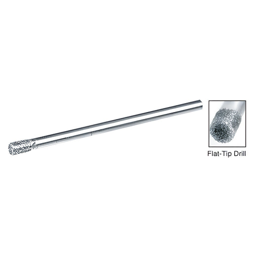 MD26 Tripple-Ripple diamond flat-tip drill bit on flexible music wire, 0.078in shank for hand-held rotary tools.