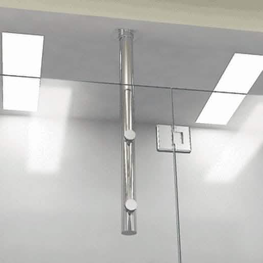 CRL Polished Stainless Steel 33" Two Point Vertical Post System for glass railing support