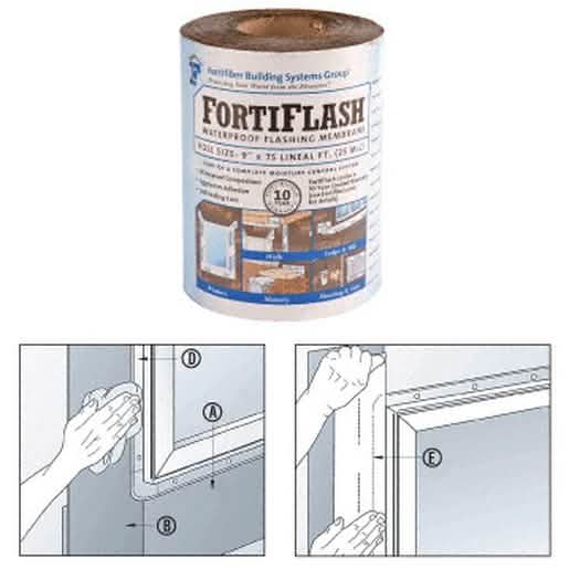 CRL 40 mil 9" x 75' Fortifiber FortiFlash® Waterproof Flashing for durable weatherproofing