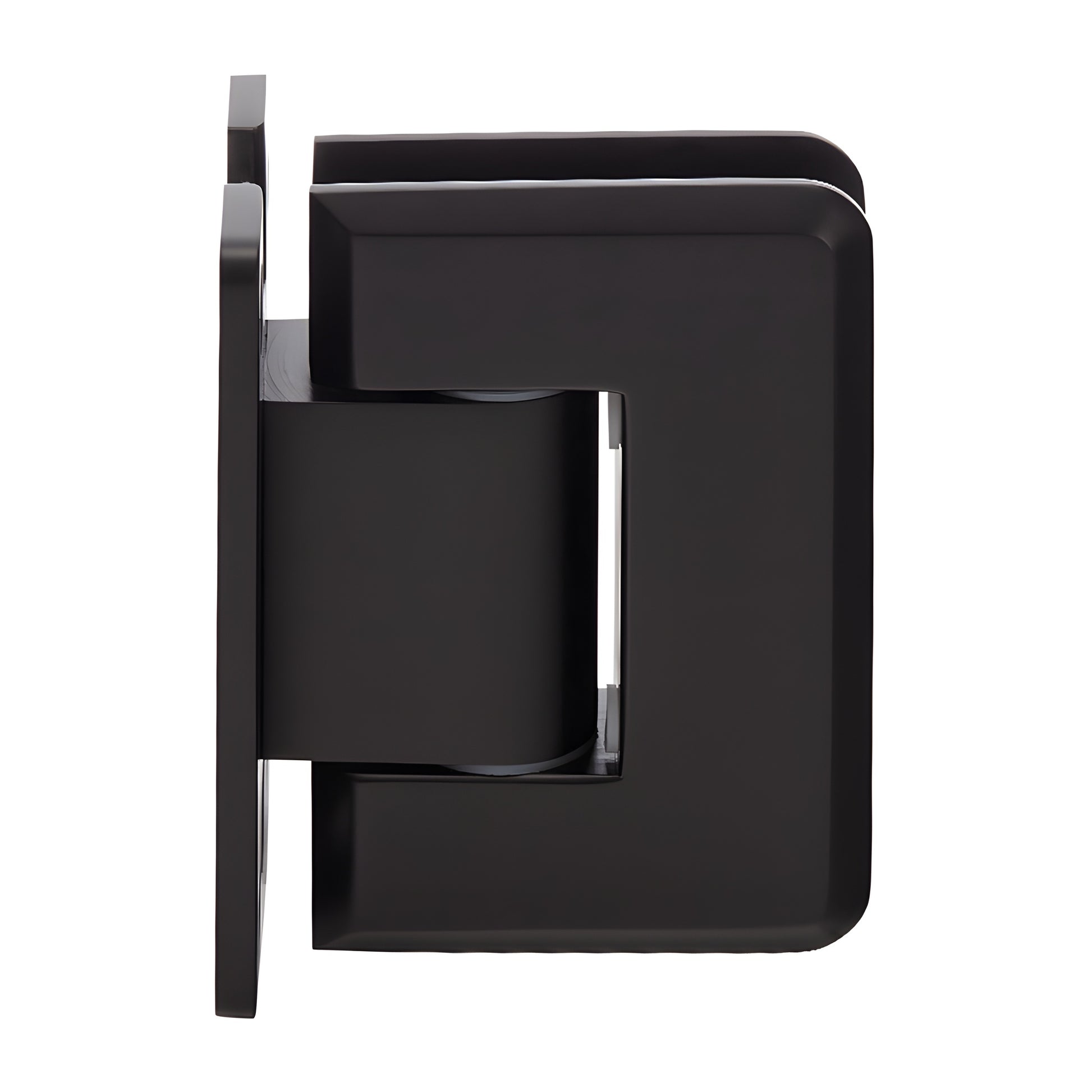 Oil-rubbed bronze adjustable Pinnacle brass shower door hinge with H back plate, fits 8-12mm tempered glass.