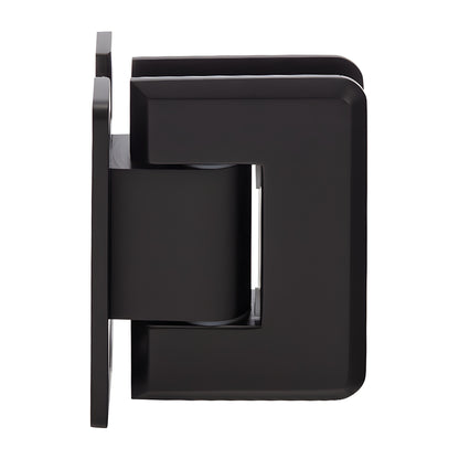 Oil-rubbed bronze adjustable Pinnacle brass shower door hinge with H back plate, fits 8-12mm tempered glass.