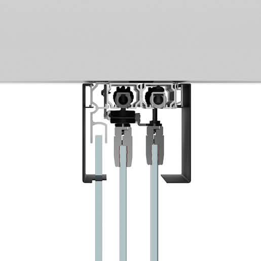 Matte Black CRL50 Two Panel Ceiling Mount Kit - Left Stacking, Sleek & Modern Design