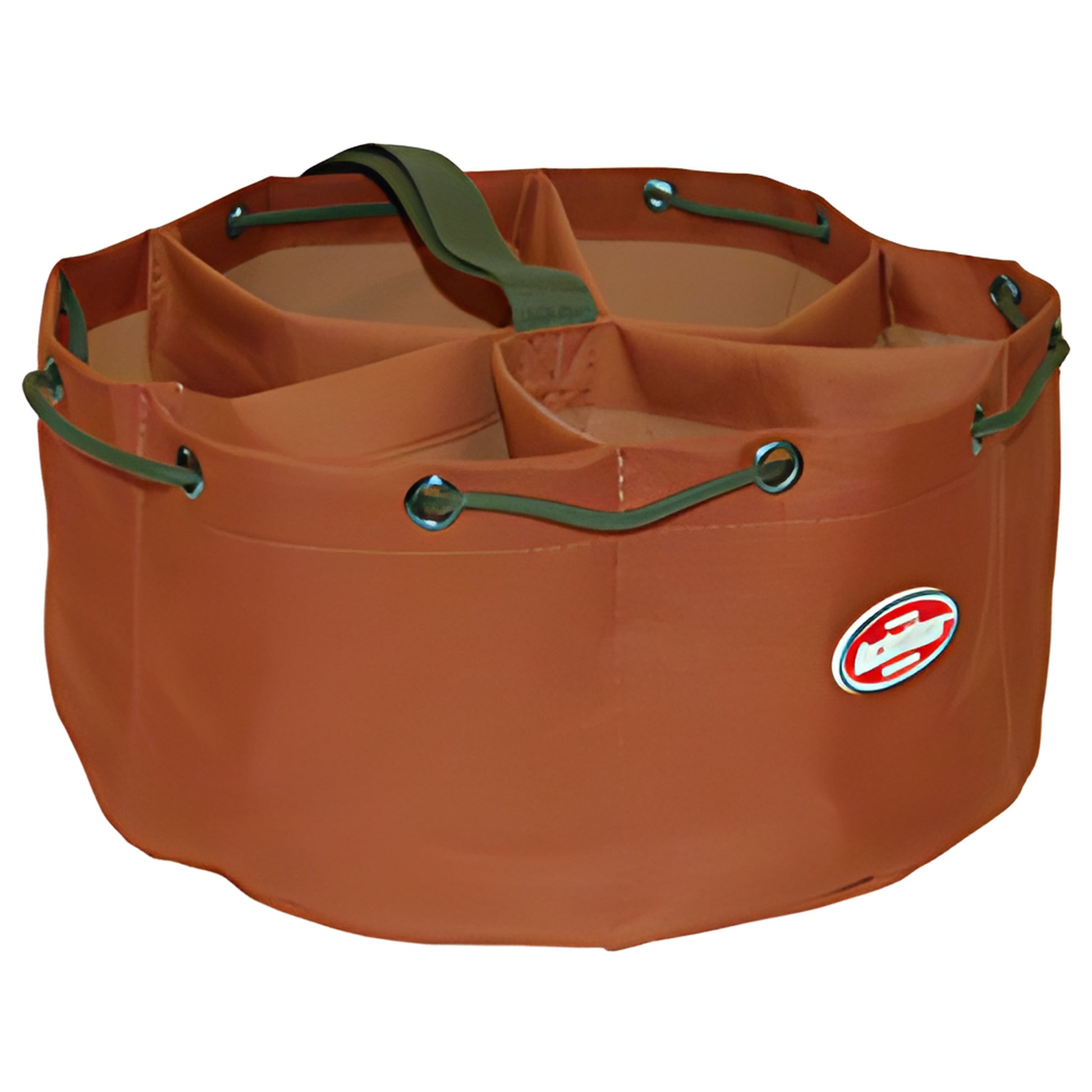 Tan parachute bag organizer PB5001, 600D polyester, six compartments, rip-cord closure, flat-bottom stackable bucket organize