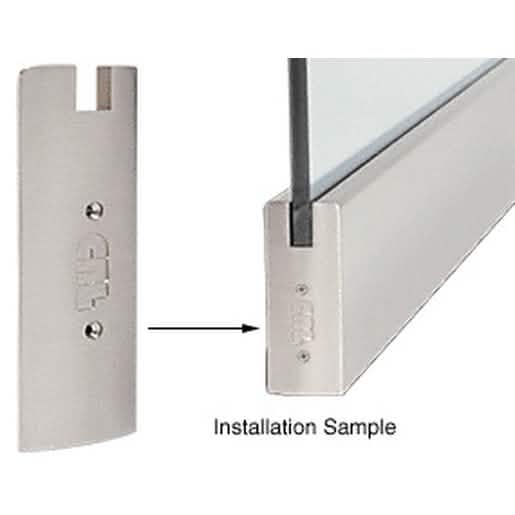 CRL Brushed Stainless 6" Square End Cap for 3/4" Glass Sidelite Rails, sleek and durable.