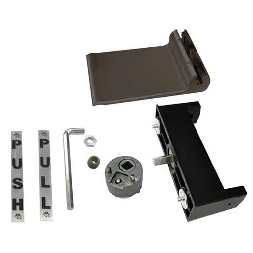 CRL Adams Rite® Bronze Anodized Push-Pull Paddle Handle - Push to Left, sleek and durable.