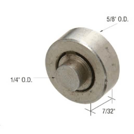 CRL 5/8" Steel Ball-Bearing Sliding Window Roller with Axle for Acorn Windows - Durable.