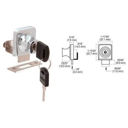 CRL Chrome Lock for 3/8" Glass Door - Keyed Alike, Secure and Stylish Locking Solution