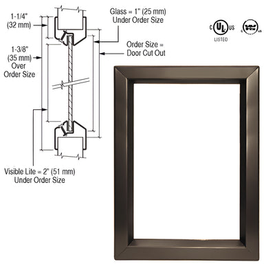 CRL 24x60 Door Vision Lite Glass Panel Replacement