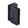 Matte black square glass-to-glass shower hinge for 3/8-1/2" glass, Vienna series (SKU V1E092MBL)