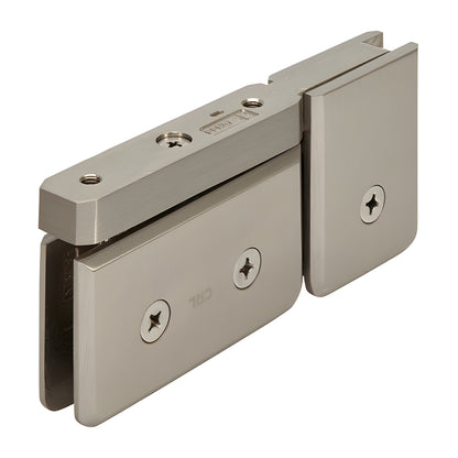 Brushed nickel solid brass beveled pivot hinge for 8-10mm glass shower door, SKU PPH07BN