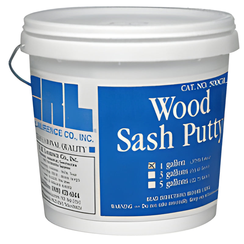 CRL 1 gal off-white Wood Sash Putty bucket (SKU 500GL) with blue label, white lid and metal handle