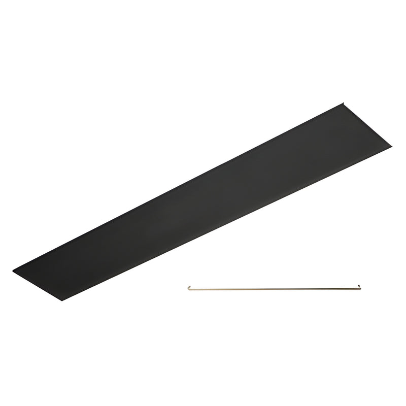 Matte black aluminum header cover plate for concealed door closers, 120 in. length - SKU FS1MBL120