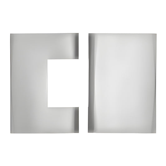Polished chrome MEL180 Melbourne hinge cover plates, brass pair with press-on adhesive to conceal hinge plate screws.