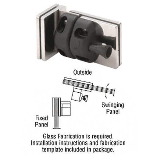 CRL 316 Polished Stainless Steel 90° Glass-to-Glass Gate Latch for Secure Fittings