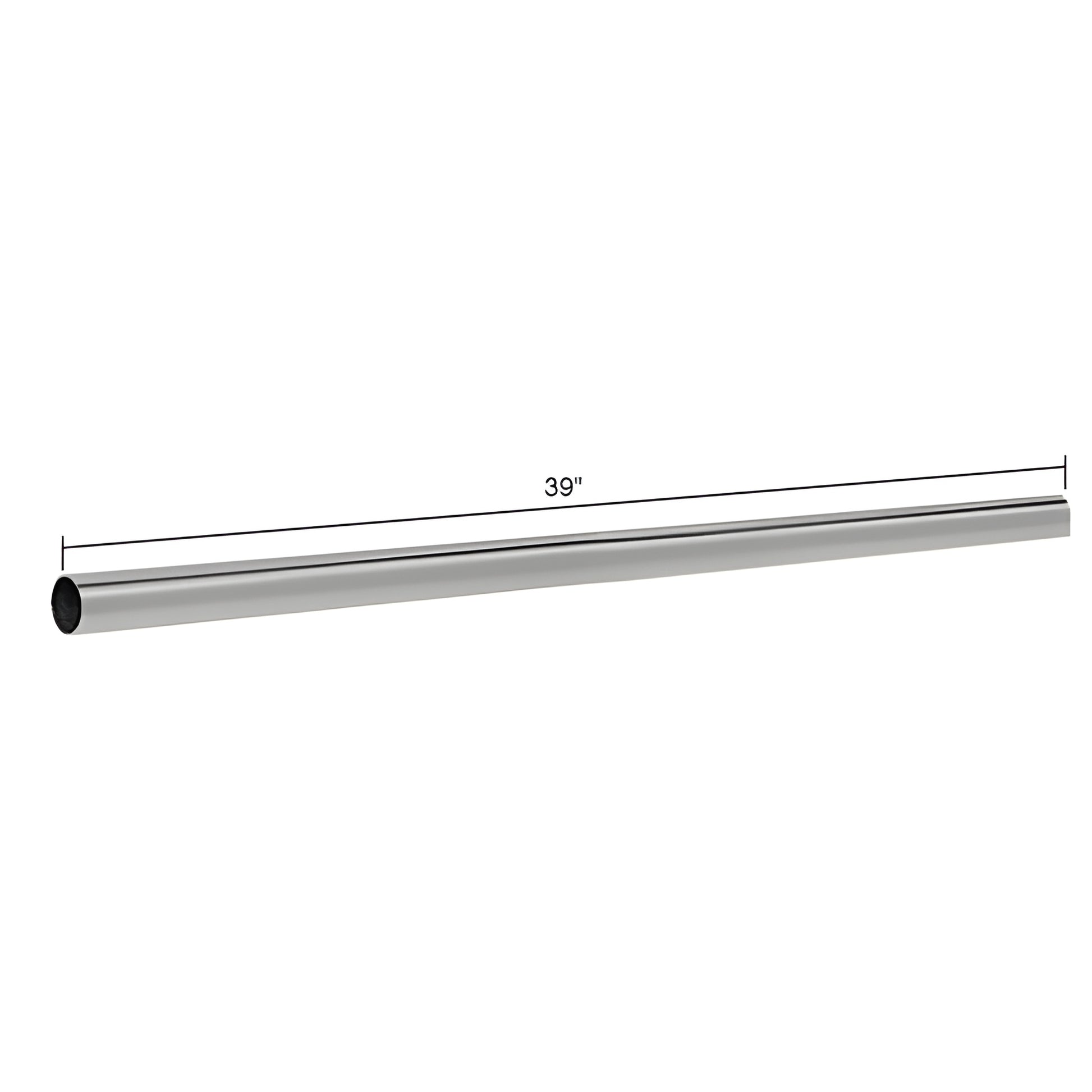 Brushed nickel 39" (991 mm) 3/4" (19 mm) diameter brass straight support bar rod for frameless shower - SKU S1BN