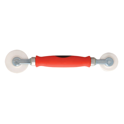 CRL nylon combination spline roller CGS5NK7N - red contoured handle with dual white nylon wheels for screen repair