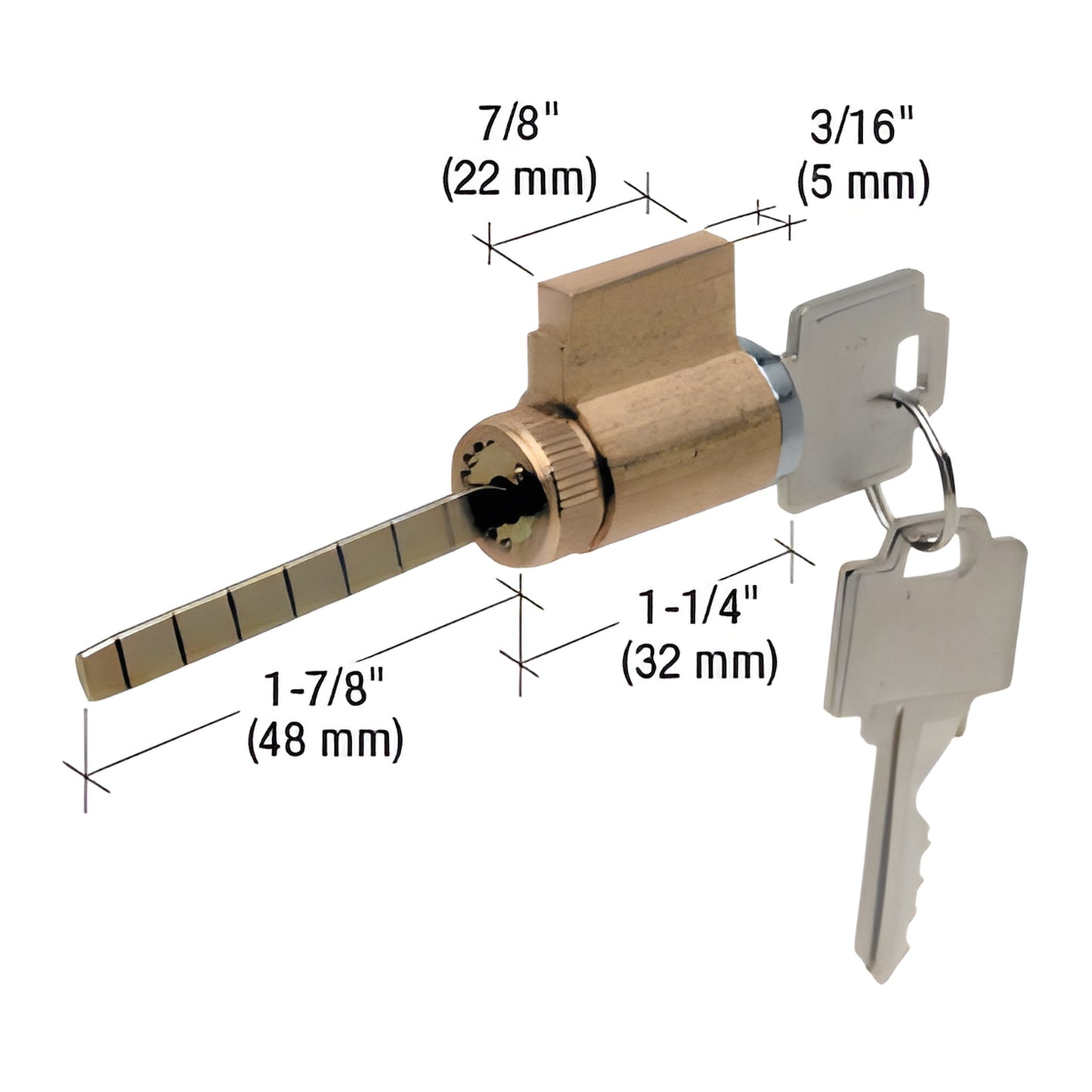 CRL E2000 solid brass 5 pin cylinder lock with break away tailpiece and two keys, fits Weiser/Kwikset/Weslock