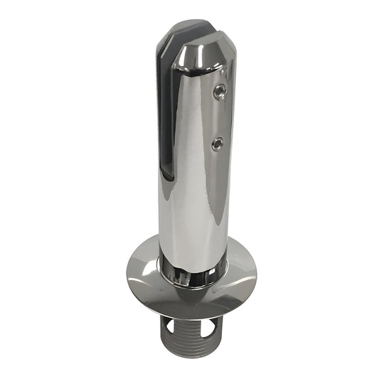 FWCR12PS polished 2205 duplex stainless core-mount friction-fit spigot for 12mm 1/2 in tempered glass, 49mm dia.