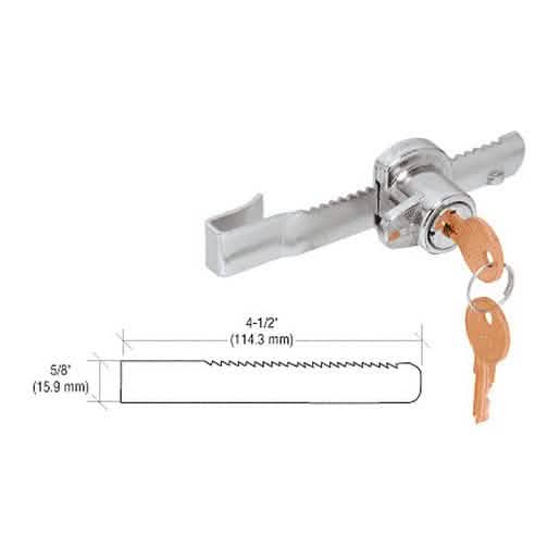 CRL Chrome Tamper Proof Sliding Glass Door Lock with Standard Ratchet Bar for Security
