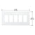 CRL Clear 5-Gang Acrylic Mirror Light Switch Plate