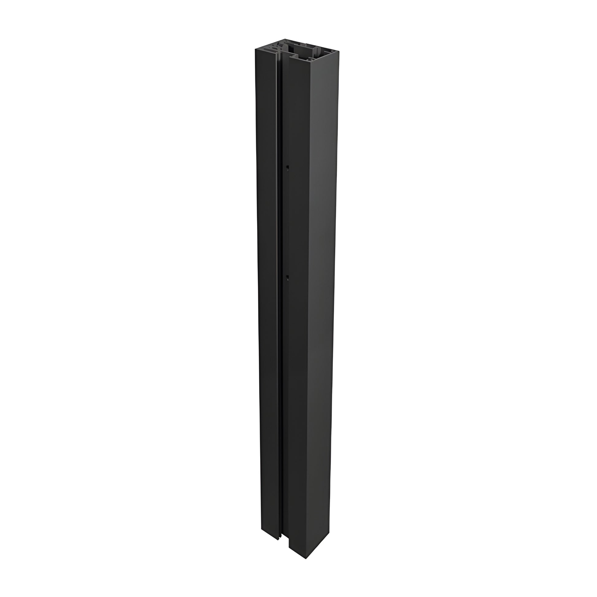 C96BL Cielo matte-black aluminum windscreen post, slim 3.25" trim for 1/2" or 9/16" glass, 96in tall