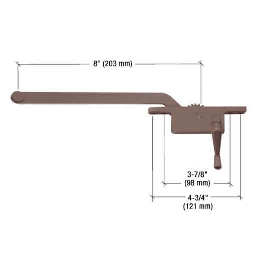 CRL Bronze 8" Right Hand Casement Window Operator for Square Series, durable and stylish.