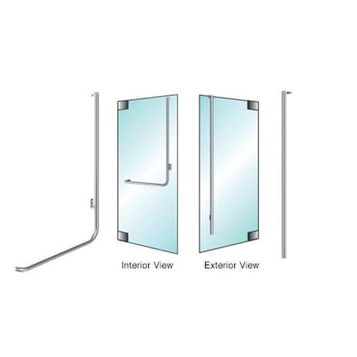 Polished Stainless Right Hand Reverse Glass Mount Exterior Dummy Handle - CRL-Blumcraft®