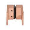 Rose gold squared back-to-back paddle knob for frameless shower doors (SDK180RG), brass glass-mount hardware.