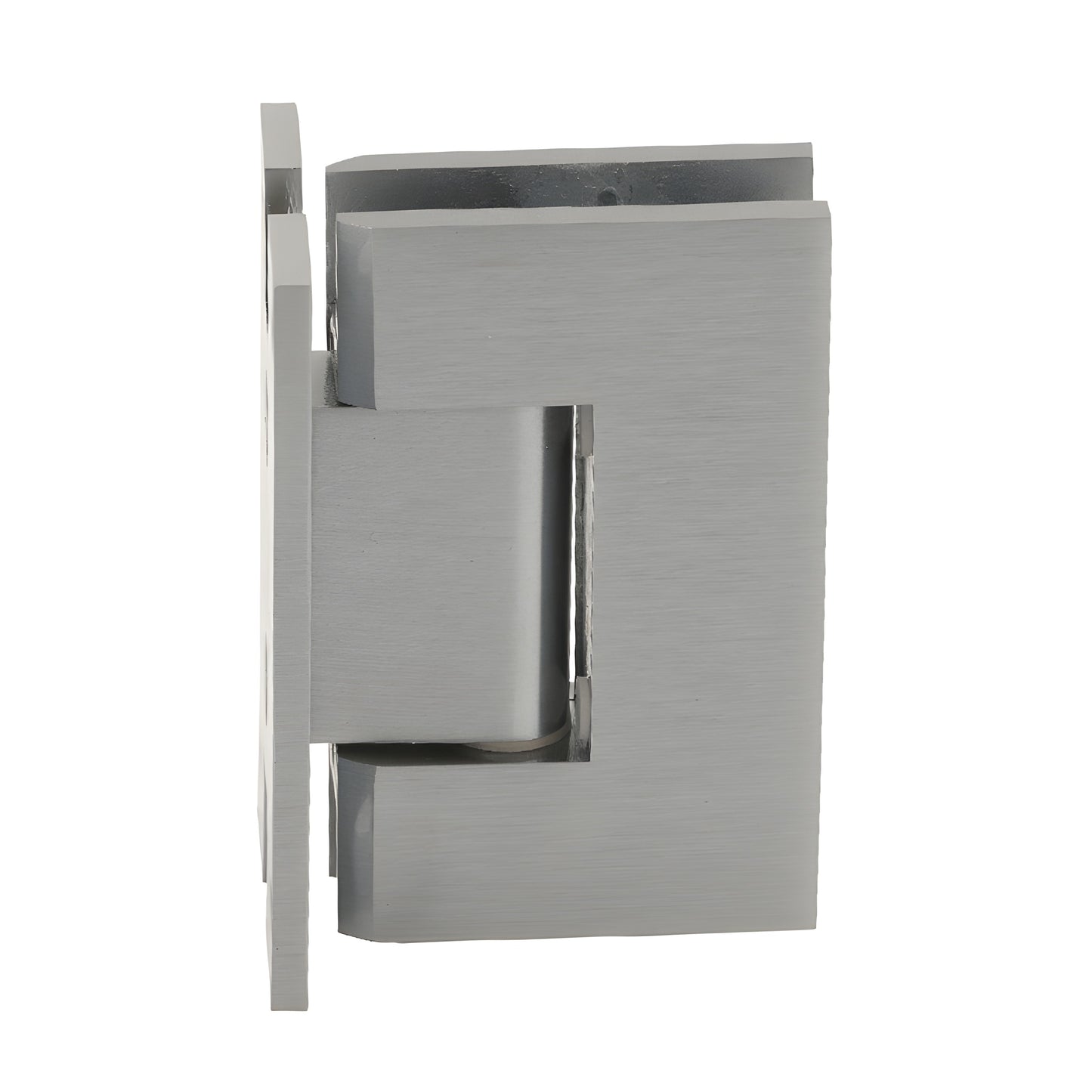 V1EH037BN Vienna H-shaped brushed nickel wall-mount glass door hinge, square modern design for 12mm glass