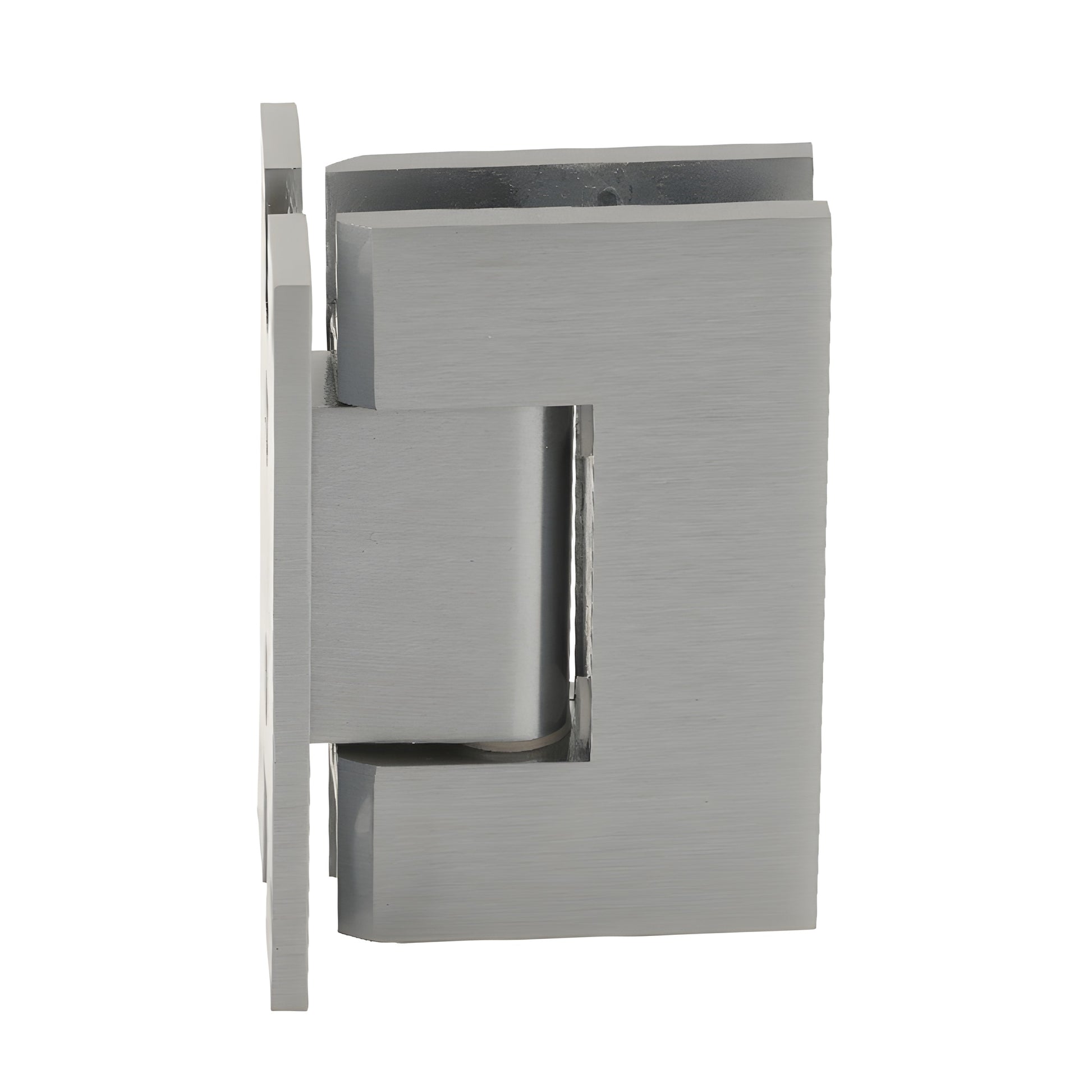 V1EH037BN Vienna H-shaped brushed nickel wall-mount glass door hinge, square modern design for 12mm glass