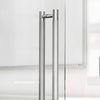 Brushed stainless double-sided Latitude 34 glass mounting posts, 24 in. height, 22 in. center-to-center - SKU LAT34LP24BS