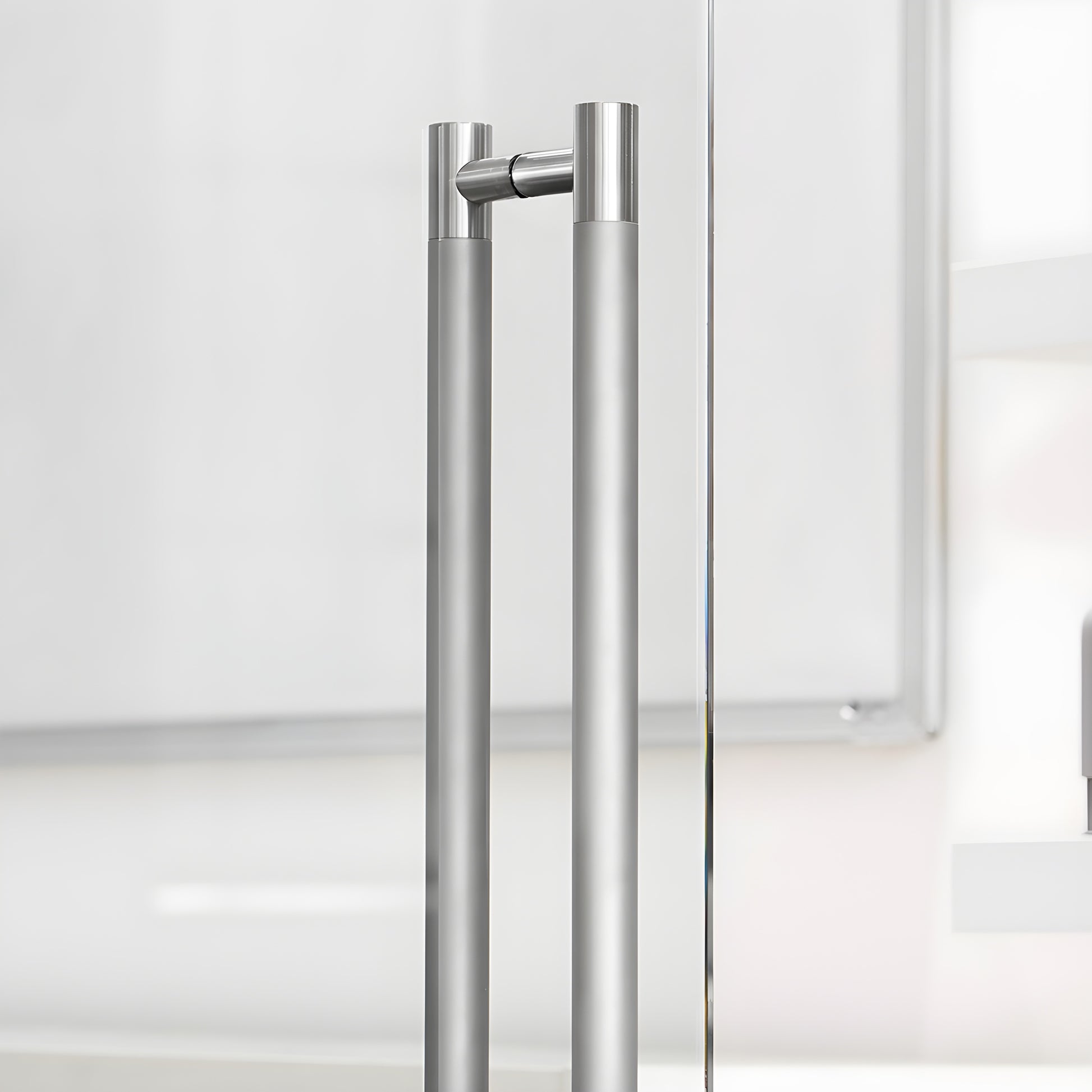 Double-sided brushed stainless steel door pull handle, 36 in. overall, 34 in. center-to-center (SKU LAT34LP36BS)