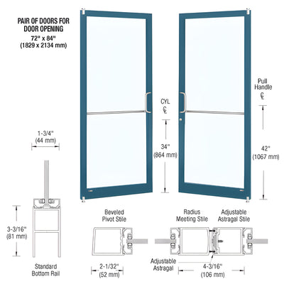CRL-U.S. Aluminum Series 250 KYNAR Custom Narrow-Stile Offset Doors