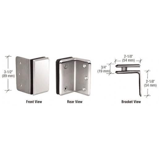 Polished Nickel Wall Mount Bracket - CRL Pinnacle and Prima Series, sleek and durable desi