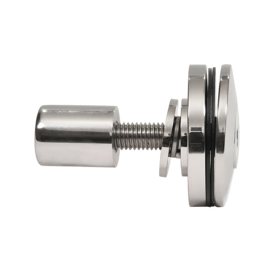 RRF10PS stainless steel low-profile glass attachment fitting for 10-13.52mm tempered glass, supports flush or cap mount
