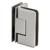 Brushed nickel beveled 90 glass-to-glass shower hinge, solid brass Cologne series (SKU C0L092BN)
