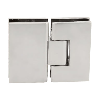 VCT180PN polished-nickel square 180 glass-to-glass shower hinge, solid brass, for 3/8-1/2 in (10-12mm) glass