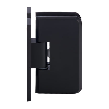 Oil-rubbed bronze brass wall-mount petite shower door hinge with full H back plate, beveled edges.