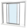 Daisy 48x48 sliding pass-through window SKU D1041AXX4848 - satin anodized frame with two 1/4" clear tempered glass panels