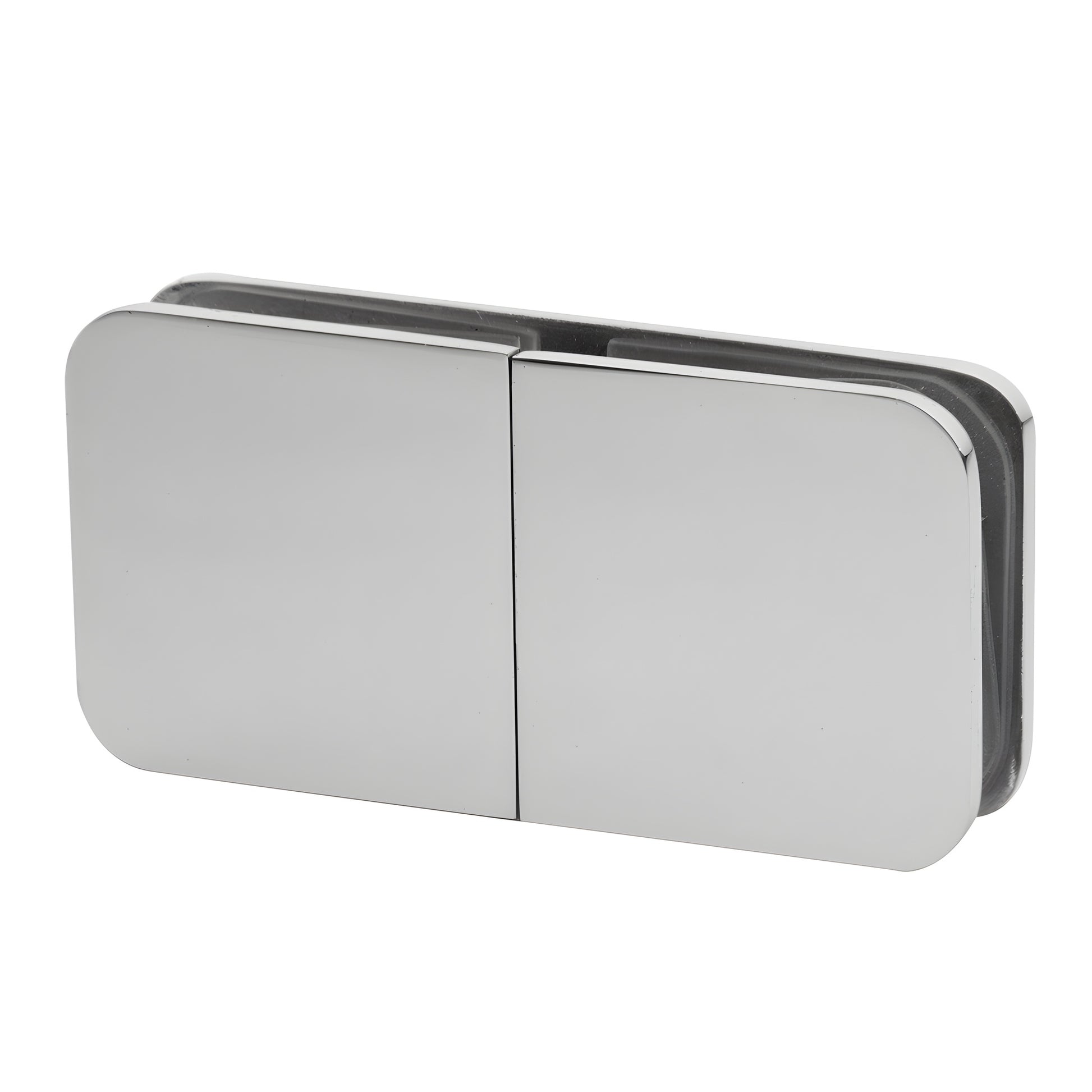 GCB182CH polished chrome 180 brass split-face/'Y' inline glass clamp for 8-12mm frameless shower panels