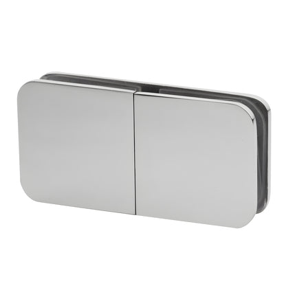 GCB182CH polished chrome 180 brass split-face/'Y' inline glass clamp for 8-12mm frameless shower panels