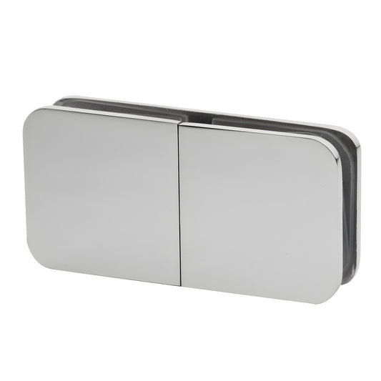 GCB182CH polished chrome 180 brass split-face/'Y' inline glass clamp for 8-12mm frameless shower panels