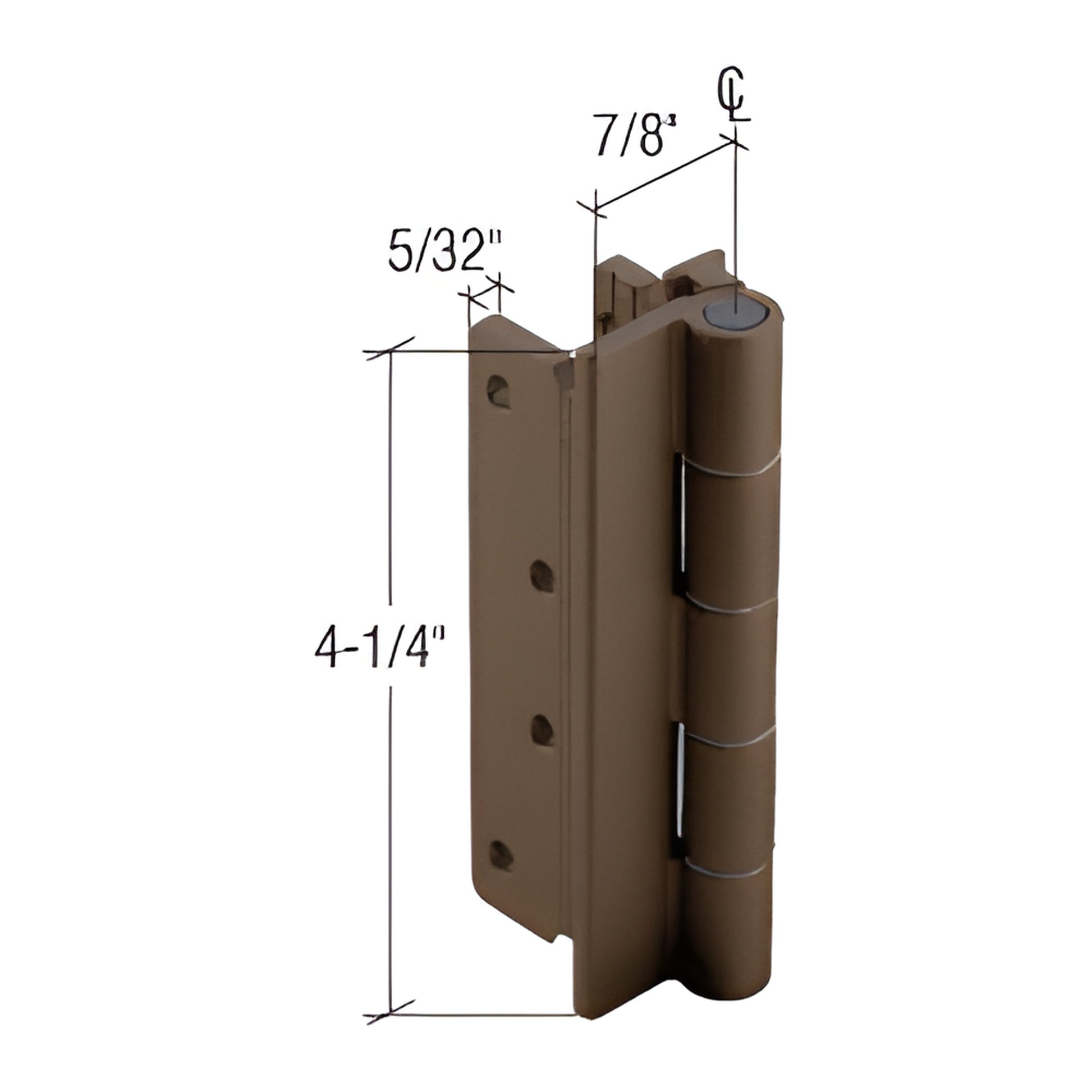 WH73822 heavy-duty 5-knuckle casement butt hinge, black bronze anodized finish, 4-1/4" tall