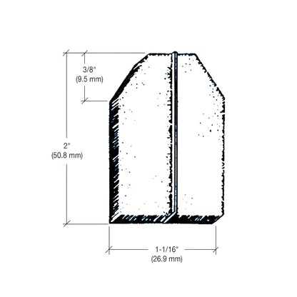 PDP1BL black woven-pile door jamb dust pad with adhesive backing, 2" high x 1-1/16" wide, press-on seal