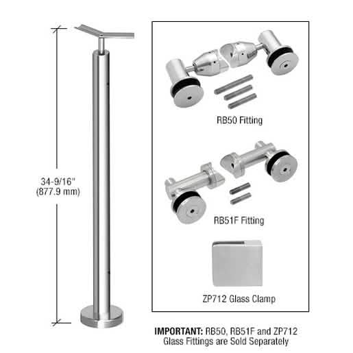 CRL Polished Stainless 36" P7 135° Angle Post Railing Kit, sleek and durable design.
